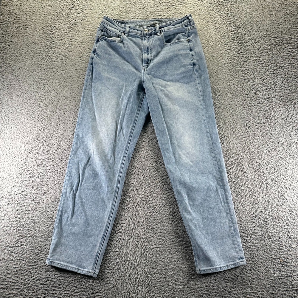 American Eagle Outfitters Real Good Jeans Women 8 Blue Cotton Denim Mom Straight